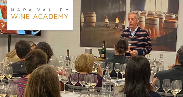 Peter Marks delivering a class at Napa Valley Wine Academy