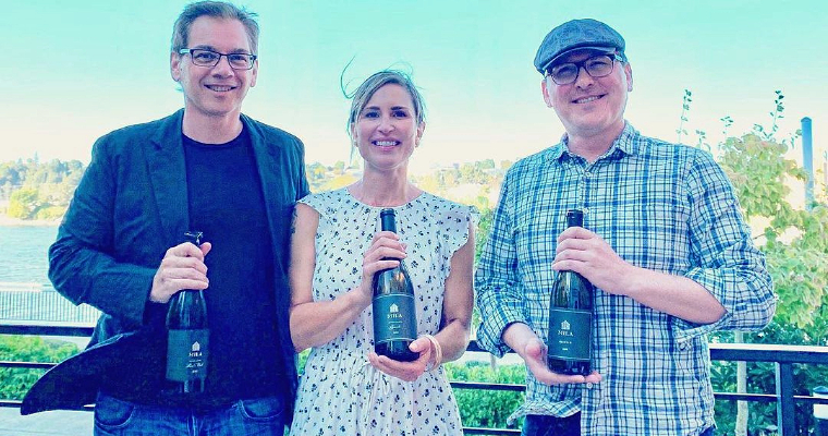 In Image (Left-Right): Mila Wines Winemake Michael Oravecz, Katherine Cole and Jon Kraus (Directors at VinAgency)