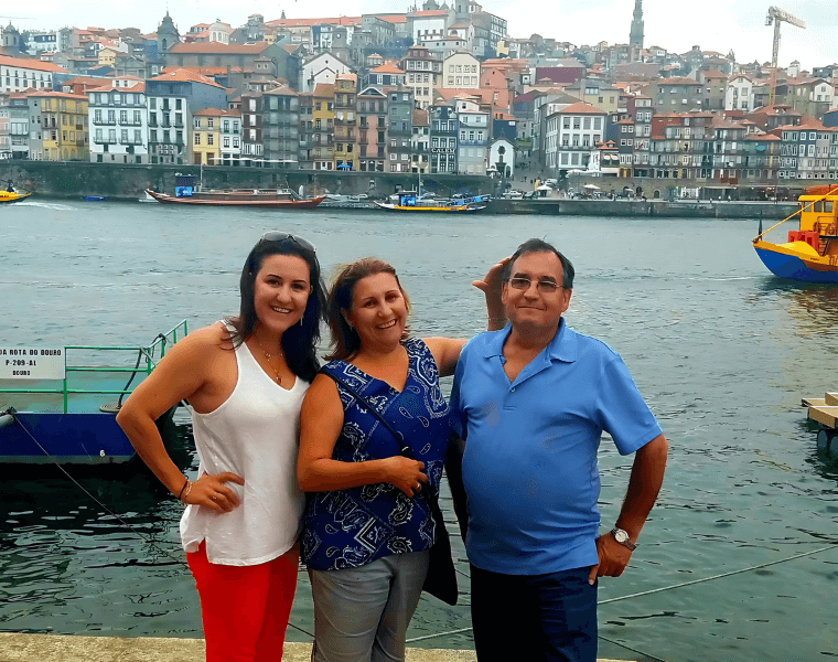 Sandra Gomez enjoying the best of Porto with her mom and dad