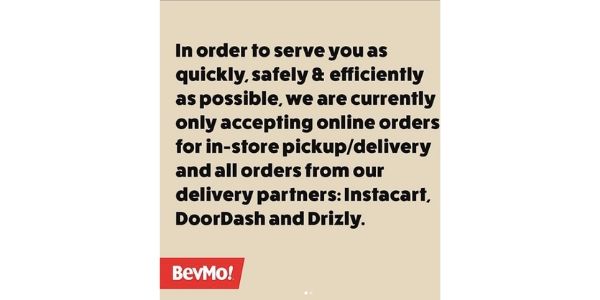 BevMo online orders notice