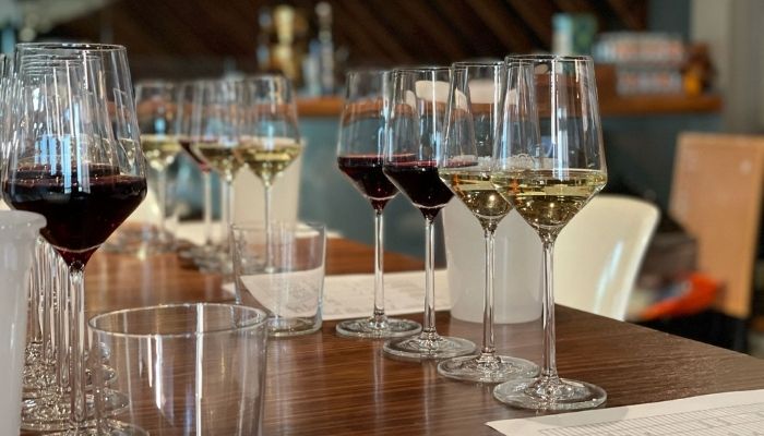 Wine Glasses Arranged on the Table