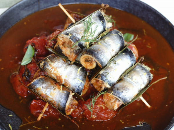 Sicilian Sarde a Beccafico Sardines and Tomato Sauce