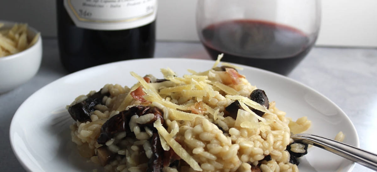 Photo for: Mushroom Risotto and Wine