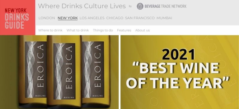 Photo for: 2019 Eroica Riesling is the World’s Best Wine