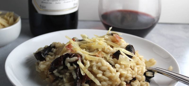 Photo for: Mushroom Risotto and Wine