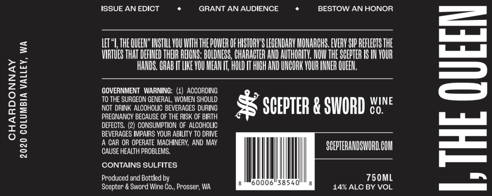 Logo for: I, THE QUEEN Chardonnay 