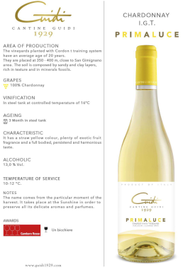 Logo for: Cantine Guidi1929 Tuscan Chardonnay IGT- PRIMA LUCE