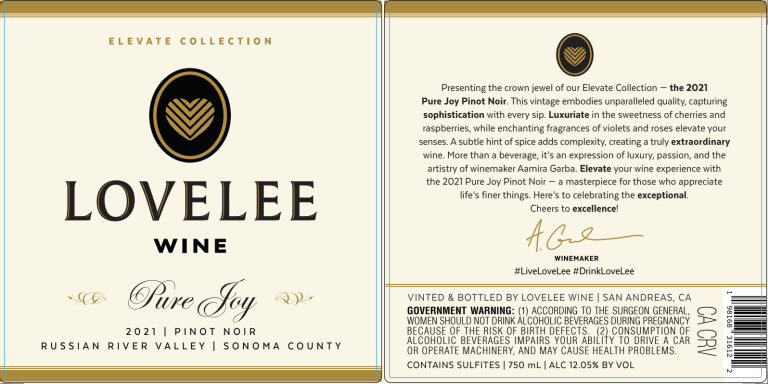 Logo for: LoveLee Wine Pure Joy Pinot Noir