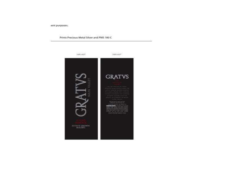 Photo for: Gratus Vineyards Estate Grown Malbec