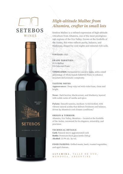 Photo for: Setebos Malbec