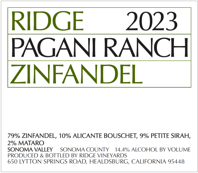 Photo for: Pagani Ranch Zinfandel