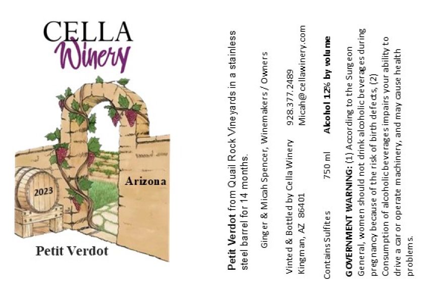Photo for: Cella Winery Petit Verdot 2023